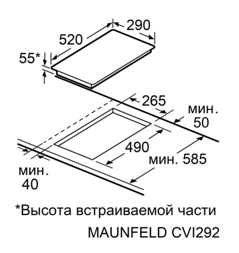 Индукционная варочная панель MAUNFELD CVI292WH
