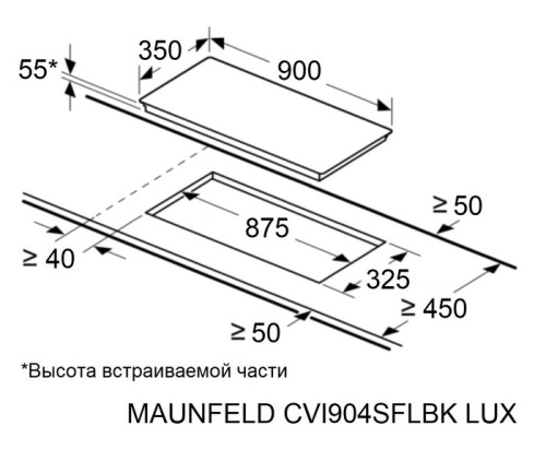 Индукционная варочная панель MAUNFELD CVI904SFLBK LUX