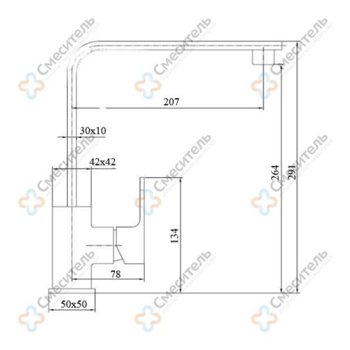 Смеситель KAISER Zinger боковой хром (ВИТРИНА)