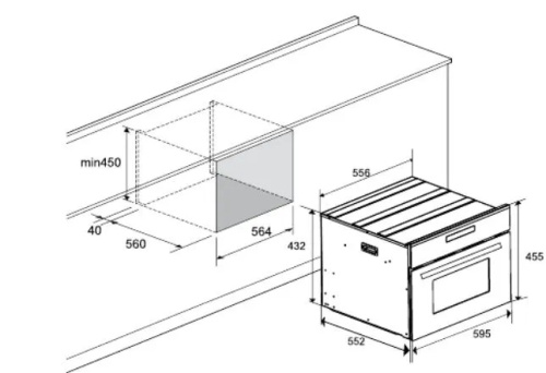 Духовой шкаф с свч MEFERI MEO609BK MICROWAVE