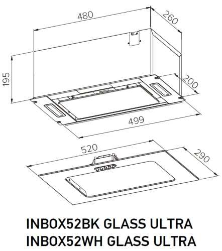 Вытяжка MEFERI INBOX52WH GLASS ULTRA