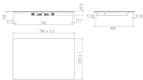 Индукционная варочная панель ELICA RATIO CONNEX 804 PLUS BL