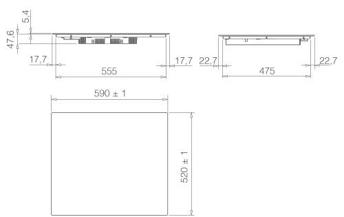 Индукционная варочная панель ELICA RATIO CONNEX 604 PLUS BL