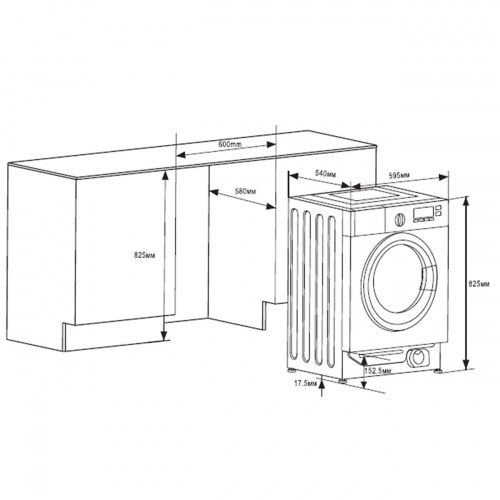 Встраиваемая стиральная машина MAUNFELD MBWM148S
