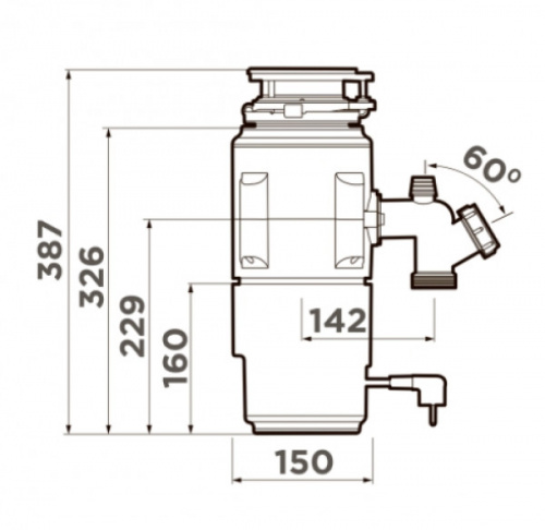 Измельчитель пищевых отходов OMOIKIRI Nagare Slim 900