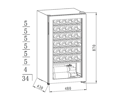 Винный шкаф MAUNFELD MFWC-85S34