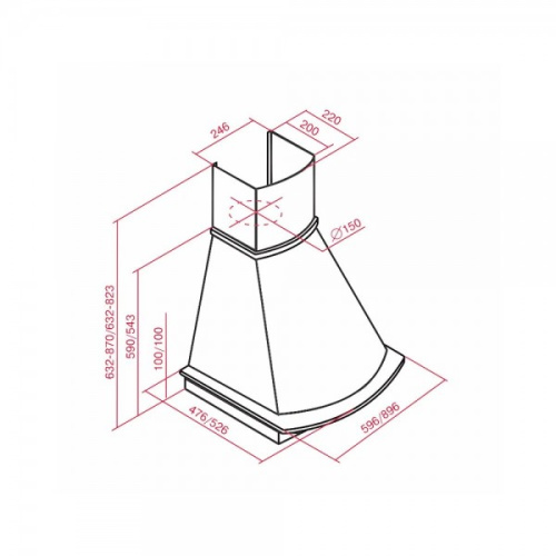 Вытяжка TEKA MIRABEL 90 HP VANILLA  (ВИТРИНА)