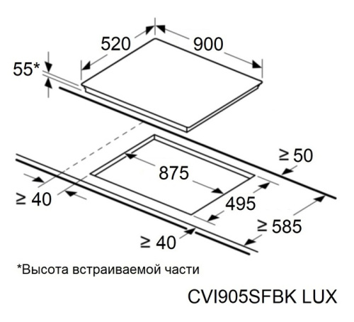 Индукционная варочная панель MAUNFELD CVI905SFBK LUX