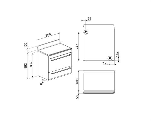 Варочный центр SMEG TR90DGC9