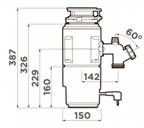 Измельчитель пищевых отходов OMOIKIRI Nagare Slim 1250