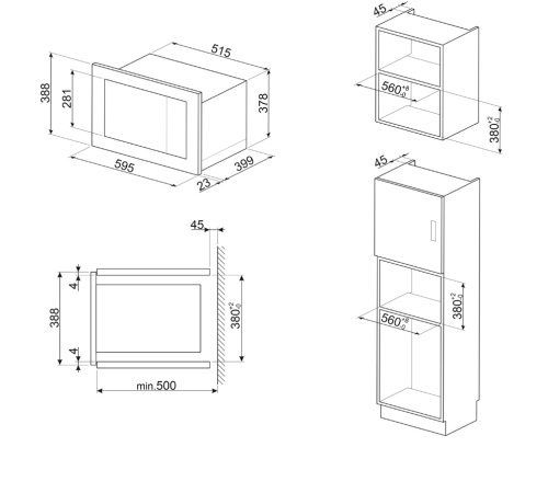 Встраиваемая микроволновая печь SMEG FMI225BI